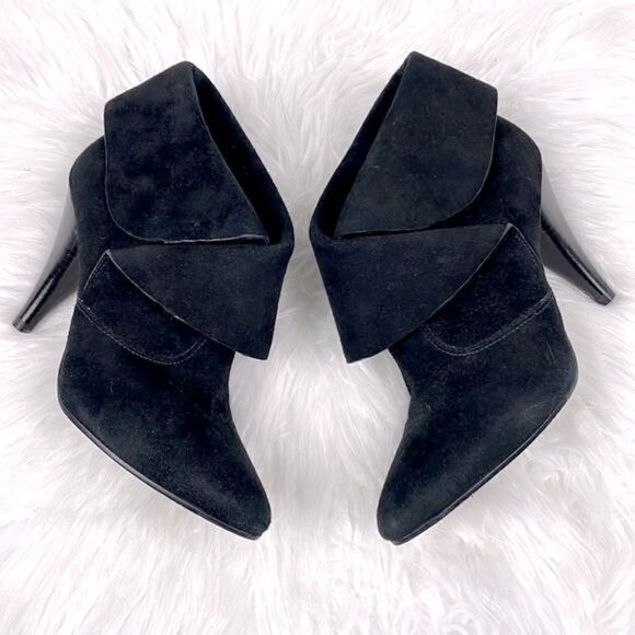 VIA SPIGA black suede ankle heel booties 7 M - Picture 1 of 10